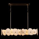 Люстра подвесная линейная с текстурированными мраморными элементами Marble square варинант исполнения - 2 | Loft Concept в Новосибирске