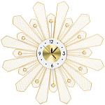 Часы настенные из металла в виде солнца с белым циферблатом Mirror Tower Clock варинант исполнения - 1 | Loft Concept в Новосибирске