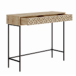 Консоль напольная деревянная с выдвижным ящиком с резным орнаментом HEATON CONSOLE OAK варинант исполнения - 1 | Loft Concept в Новосибирске