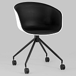 Офисное кресло из пластика с мягким сиденьем Eggshell Black варинант исполнения - 2 | Loft Concept в Новосибирске