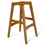 Барный стул со спинкой и подлокотниками на 4-х деревянных ножках Серый Велюр Ava Charm варинант исполнения - 4 | Loft Concept в Новосибирске