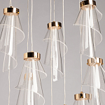 Люстра каскадная с 10-ю прозрачными плафонами Wave Line варинант исполнения - 4 | Loft Concept в Новосибирске