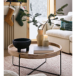 Журнальный стол с круглой деревянной столешницей Urban Style Space варинант исполнения - 5 | Loft Concept в Новосибирске