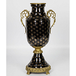 Ваза черного цвета из фарфора с золотистым узором и бронзовыми элементами Eden Garden porcelain and bronze варинант исполнения - 7 | Loft Concept в Новосибирске