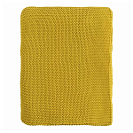 Плед из хлопка жемчужной вязки горчичного цвета Waffle Comfort варинант исполнения - 4 | Loft Concept в Новосибирске