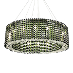 Круглая люстра с хрустальными подвесками Crystal Art Chrome Green Chandelier 12 варинант исполнения - 2 | Loft Concept в Новосибирске