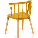 Пластиковый стул на ножках из массива бука Ferret Spiral Mustard варинант исполнения - 6 | Loft Concept в Новосибирске