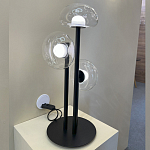 Настольная лампа с тремя прозрачными куполообразными плафонами и черным металлическим основанием Flos Wireline Lighting варинант исполнения - 5 | Loft Concept в Новосибирске