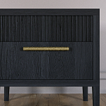 Прикроватная Тумбочка Primo с двумя ящиками Черный дуб варинант исполнения - 2 | Loft Concept в Новосибирске