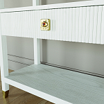 Стеллаж Elsa Dreams White со стеклянными полками и ящиком варинант исполнения - 5 | Loft Concept в Новосибирске