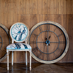 Часы настенные деревянные с римскими цифрами чёрного цвета Clock with History варинант исполнения - 3 | Loft Concept в Новосибирске