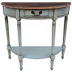 Полукруглая консоль в стиле прованс светло-бирюзовая Margery Provence Console варинант исполнения - 1 | Loft Concept в Новосибирске