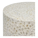 Приставной столик с рисунком из раковин устриц Bone Inlay варинант исполнения - 3 | Loft Concept в Новосибирске