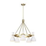 Люстра с 5-ю плафонами в форме песочных часов с узкими перфорированными отверстиями Feiss варинант исполнения - 13 | Loft Concept в Новосибирске