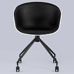 Офисное кресло из пластика с мягким сиденьем Eggshell Black варинант исполнения - 4 | Loft Concept в Новосибирске