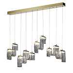 Подвесной светильник линейный с плафонами волнистой формы из фактурного стекла Big Wave варинант исполнения - 3 | Loft Concept в Новосибирске