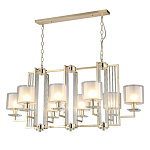 Люстра прямоугольной формы с 8-ю цилиндрическими плафонами из стекла Laurent варинант исполнения - 6 | Loft Concept в Новосибирске