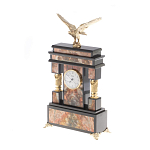 Часы настольные из яшмы и бронзы с декором в виде горного орла Eagle Stone Clock варинант исполнения - 2 | Loft Concept в Новосибирске