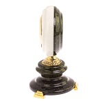 Часы настольные бронзовые из натуральных камней Мрамор и Змеевик Stone Clock варинант исполнения - 6 | Loft Concept в Новосибирске