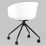 Офисное кресло из пластика с мягким сиденьем Eggshell Black варинант исполнения - 6 | Loft Concept в Новосибирске