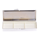 Таблетница карманная прямоугольная с 3-мя отделениями с зеркалом и накладкой из натурального камня Содалит Silver Stone Pillboxes варинант исполнения - 2 | Loft Concept в Новосибирске