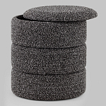 Пуф Three Gray в ткани букле серого цвета варинант исполнения - 2 | Loft Concept в Новосибирске