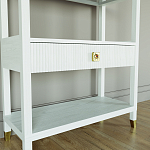 Стеллаж Elsa Dreams White со стеклянными полками и ящиком варинант исполнения - 2 | Loft Concept в Новосибирске