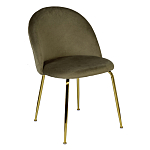 Стул велюровый хаки на золотистых металлических ножках Vendramin Chair варинант исполнения - 2 | Loft Concept в Новосибирске