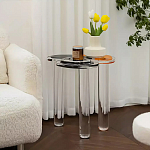 Дизайнерский журнальный стол с фигурной столешницей на 3-х прозрачных ножках Rahakif варинант исполнения - 4 | Loft Concept в Новосибирске