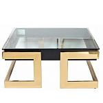 Стол журнальный квадратный с стеклянной столешницей Alonso Glass варинант исполнения - 1 | Loft Concept в Новосибирске