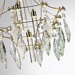 Люстра подвесная из металла с хрустальными подвесками прозрачного цвета Quasar 41 варинант исполнения - 3 | Loft Concept в Новосибирске