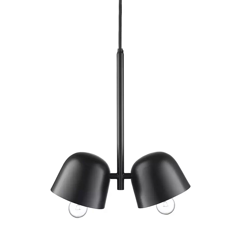 Подвесной светильник черный с 2-мя плафонами Pendant lamp Black Черный в Новосибирске | Loft Concept 