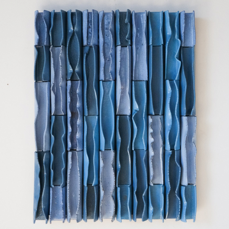 Объемное Панно Vertical Blue Rhythmic Waves Синий Объемное Панно Vertical Blue Rhythmic Waves Синий в Новосибирске | Loft Concept