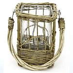 Кашпо стеклянное в плетёной корзине Argo варинант исполнения - 1 | Loft Concept в Новосибирске