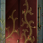 Обои с вышивкой ручной работы Fyodor Original colourway on Merlot linen варинант исполнения - 3 | Loft Concept в Новосибирске