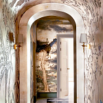 Обои ручная роспись Bamboo River Blossom Original colourway on Deep Rich Gold gilded paper with pearlescent antiquing варинант исполнения - 2 | Loft Concept в Новосибирске