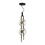 Подвесной светильник с черным основанием и золотистым декором Bruno Duo варинант исполнения - 2 | Loft Concept в Новосибирске