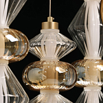 Люстра с плафонами из прозрачного и янтарного стекла в виде шаров и ромбов Gabriel Scott Luna варинант исполнения - 11 | Loft Concept в Новосибирске