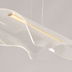 Люстра линейная с прозрачным волнообразным плафоном Wave Line варинант исполнения - 9 | Loft Concept в Новосибирске