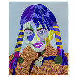 Картина с вышивкой Портрет wall panel People with the yellow ear 3 варинант исполнения - 3 | Loft Concept в Новосибирске