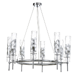 Люстра подвесная круглая с 8-ю цилиндрическими плафонами из стекла LIAISON варинант исполнения - 1 | Loft Concept в Новосибирске