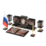 Настольный письменный набор из креноида и змеевика на бронзовых ножках Marble Accessory варинант исполнения - 2 | Loft Concept в Новосибирске