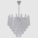 Люстра с подвесками из рифленного стекла в форме капель Textured Glass Chandelier варинант исполнения - 2 | Loft Concept в Новосибирске
