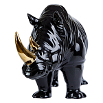 Статуэтка черный носорог с золотыми рогами Golden Horned Black Rhino варинант исполнения - 2 | Loft Concept в Новосибирске