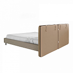 Кровать двуспальная серая с изголовьем из экокожи и ткани Modern Look варинант исполнения - 2 | Loft Concept в Новосибирске