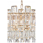 Круглая люстра с хрустальными подвесками на золотистом каркасе Gorgeous Crystal Light варинант исполнения - 5 | Loft Concept в Новосибирске
