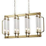 Люстра прямоугольная с 8-ю стеклянными плафонами цилиндрической формы Jeanette варинант исполнения - 1 | Loft Concept в Новосибирске