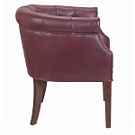 Кресло низкое из натуральной кожи на 4-х деревянных ножках из массива бука Chloe Leather Armchair vine варинант исполнения - 2 | Loft Concept в Новосибирске