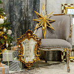 Зеркало настенное в ажурной раме золотого цвета с эффектом старины Classic Ornament Mirror варинант исполнения - 2 | Loft Concept в Новосибирске