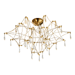 Потолочный светильник с тонкой металлической конструкцией цвета золото Quasar варинант исполнения - 1 | Loft Concept в Новосибирске